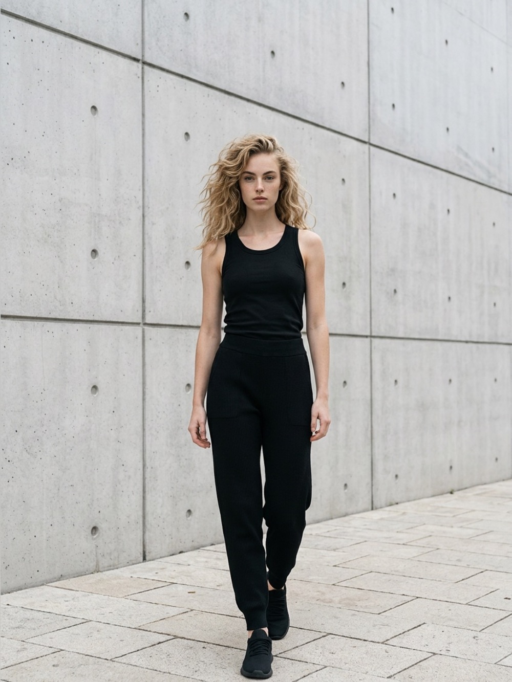 Zella Propel Seamless Tank Top Black High Neck Racerback Knit Womens Small